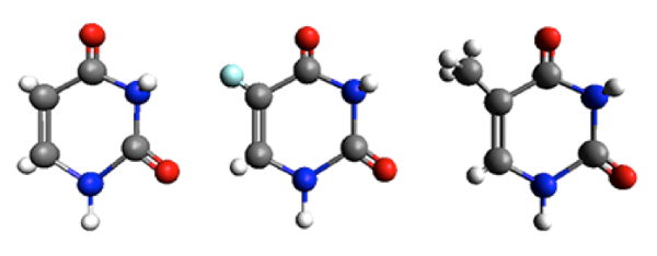 Uracil, 5-fluorouracil och thymin