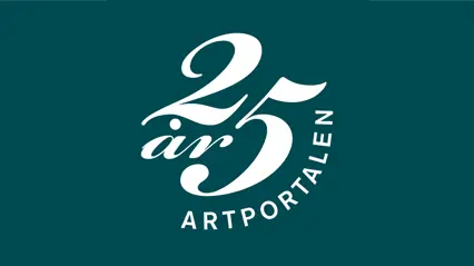 Vit text Artportalen 25 år, blå bakgrund.