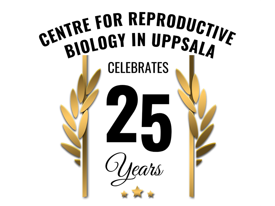 Text: "Centre for reproductive biology in Uppsala celebrates 25 years"
