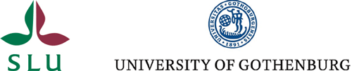 Illustration: SLUs och Göteborgs Universitets logotyp i en bild.