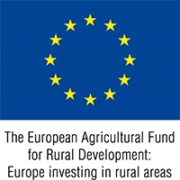 Logotyp för EU-projekt via medel för landbygsutveckling. Bild. 