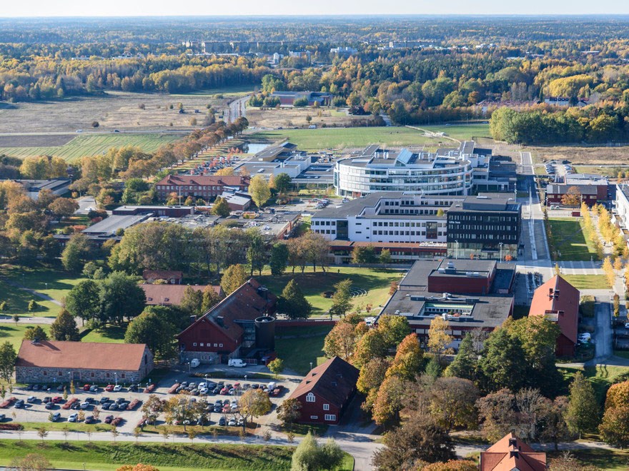 Flygbild över Ultuna campus. Foto.