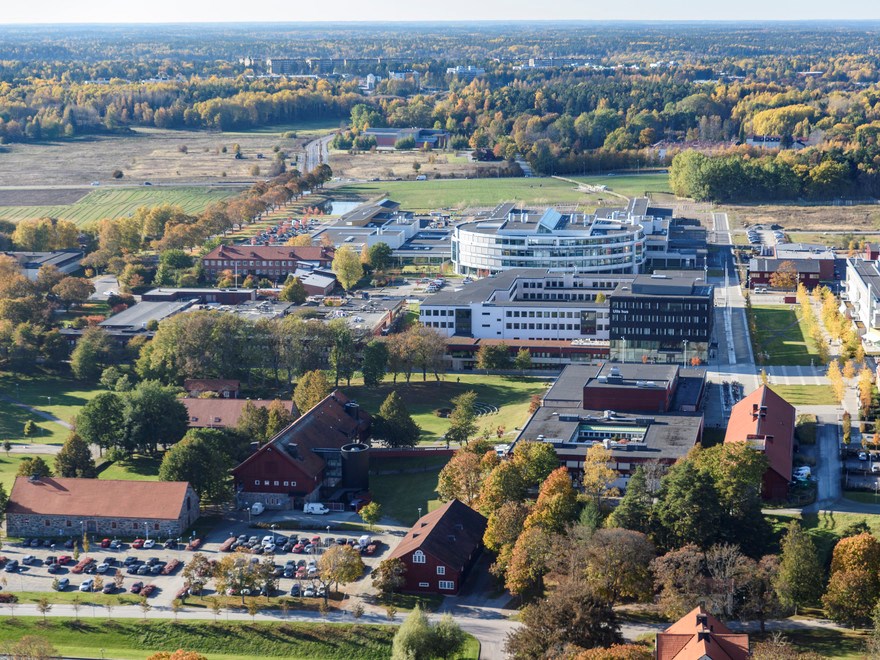 Flygbild över SLU:s campus i Uppsala.