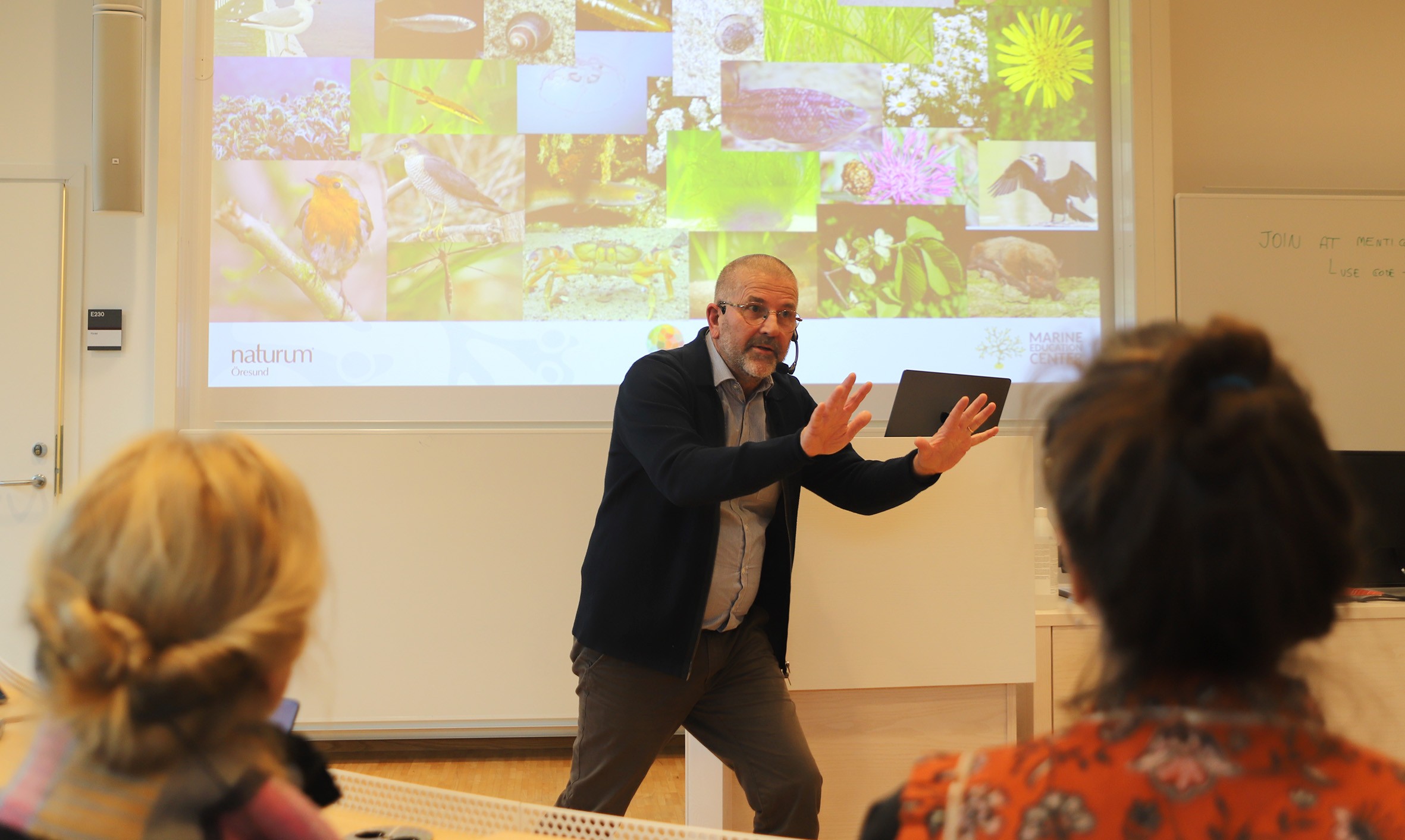 Photo of Michael Palmgren during the panel debate. 