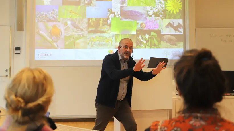 Photo of Michael Palmgren during the panel debate.