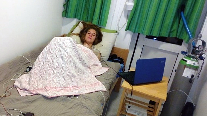 Foto på en av deltagarna i studien.