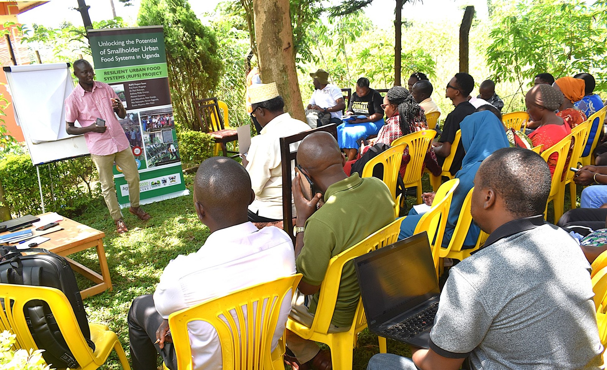 People listening to a presenter