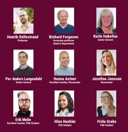 Porträttbilder och namn på alla medlemmar i forskargruppen EIS
