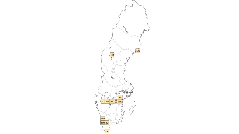 Karta över observationsfälten