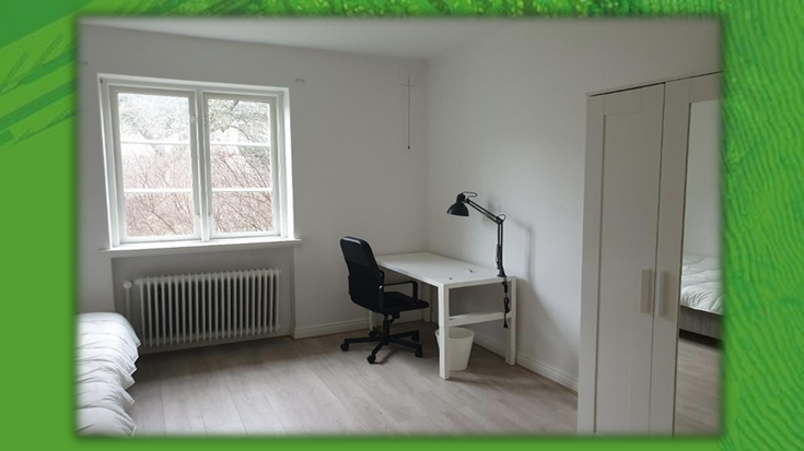 Student room interior in Gamlegård