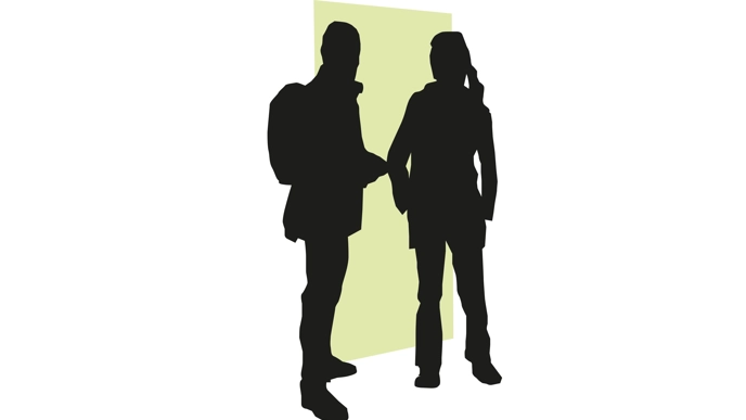 Illustration of people standing together.