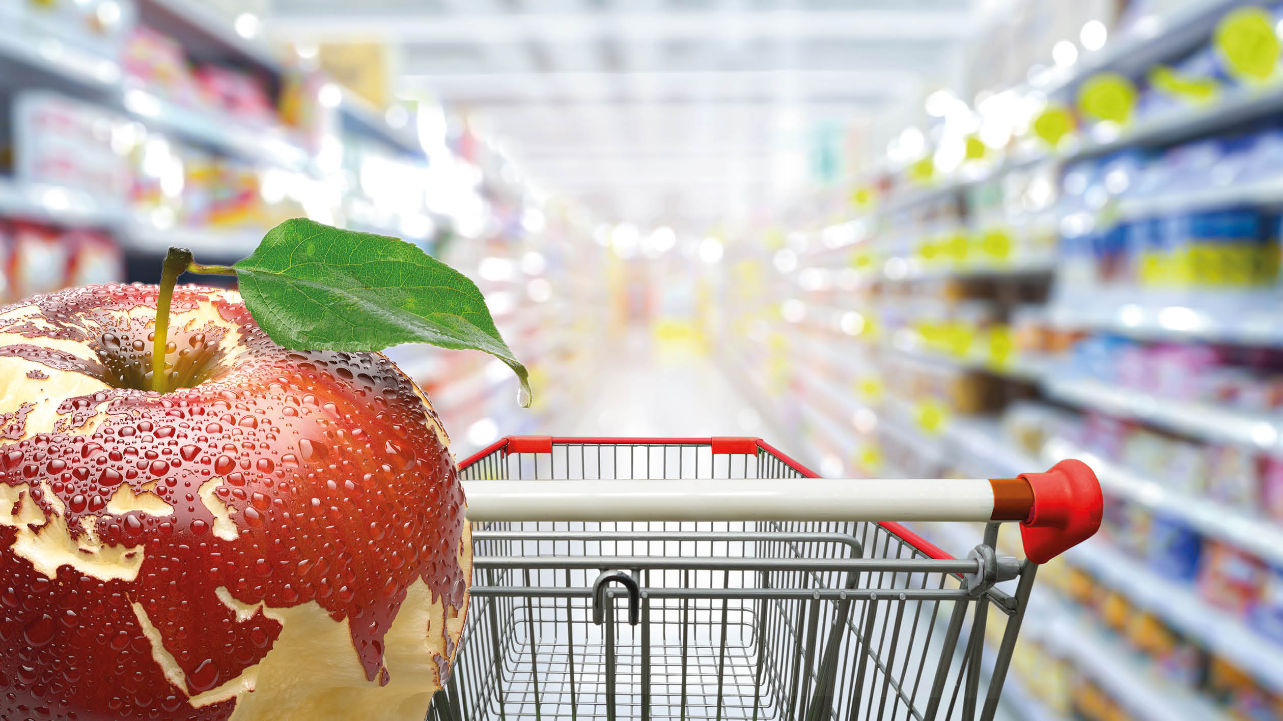 Kundvagn i matvarubutik. Foto: Shutterstock.