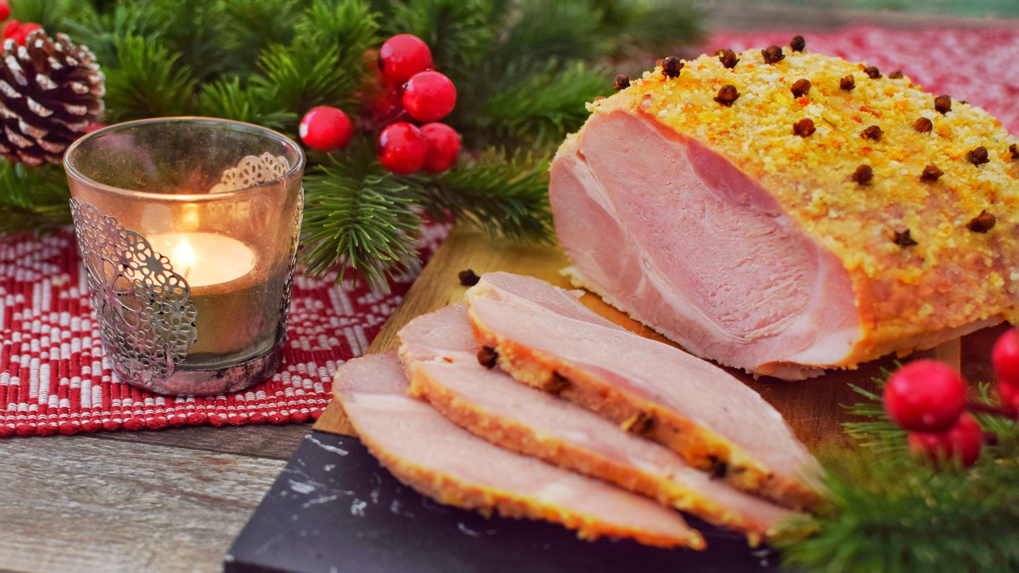 svensk julskinka, foto.