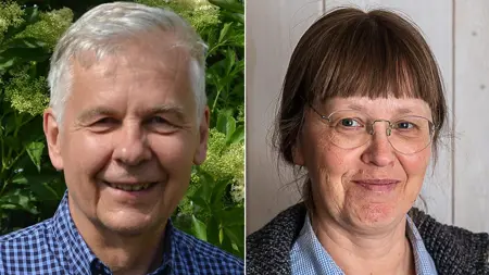 Porträttbild på Karl-Ivar Kumm och Anna Hessle.