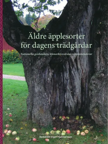 På omslaget är ett foto av ett gammalt äppelträd med en tjock, fårad stam.