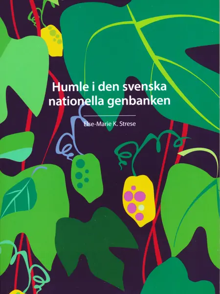 Omslaget till boken är mörkt lila med tecknade gula och gröna humlekottar.