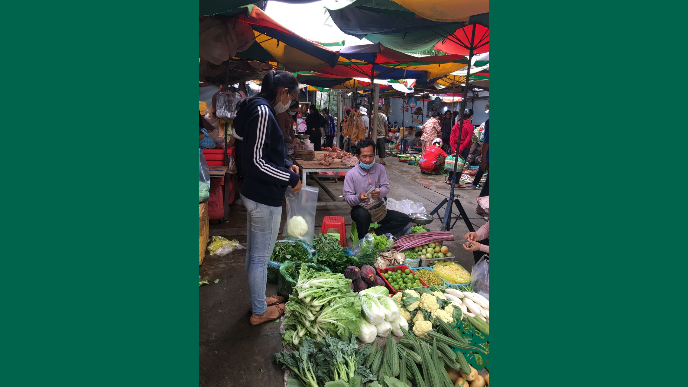 Photo of food from a market in Cambodia.