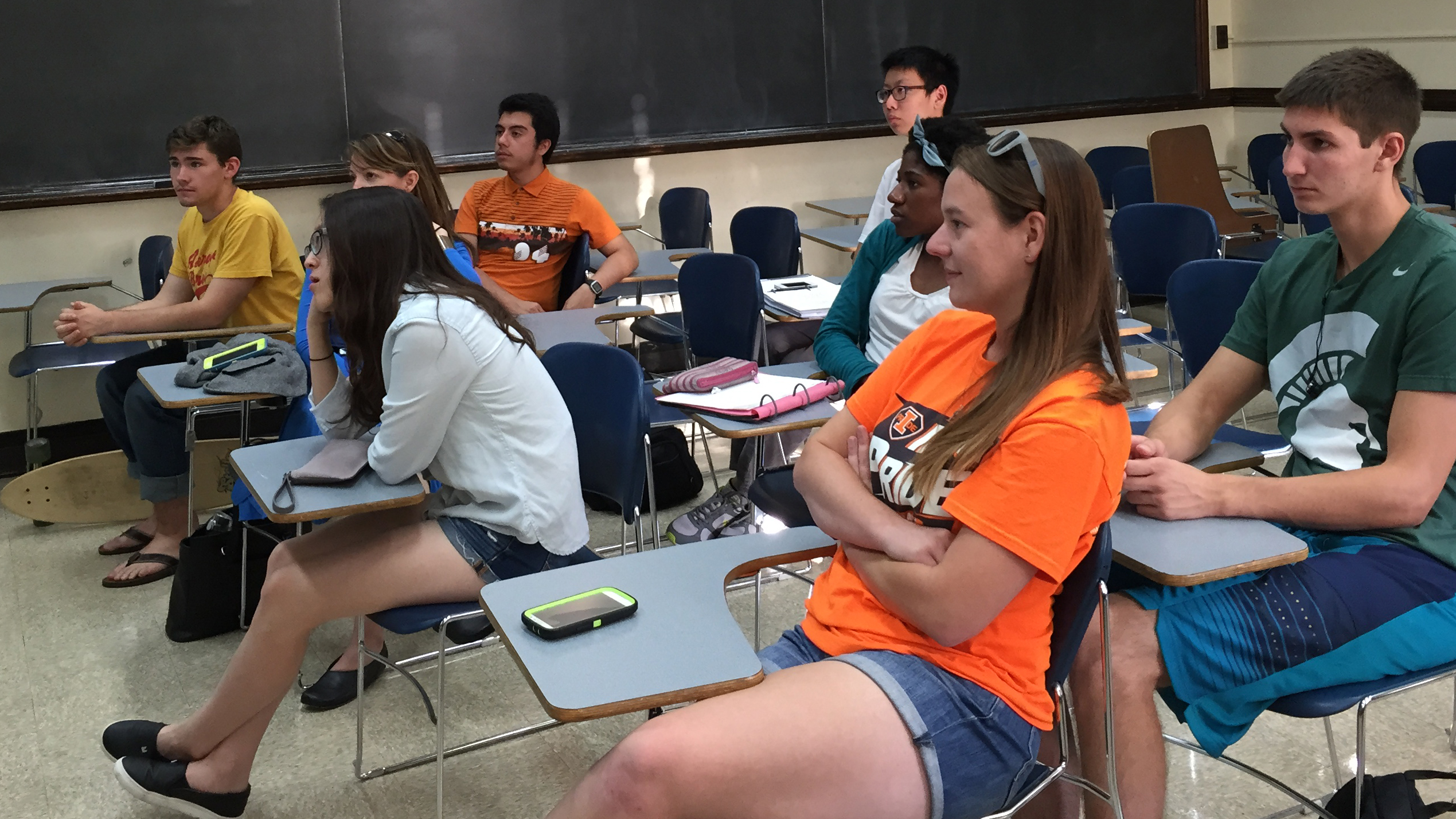 Students in a class room