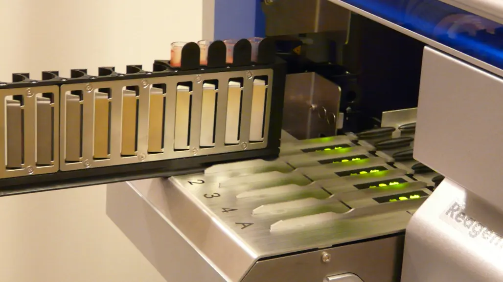 Samples placed in a DNA extraction robot.