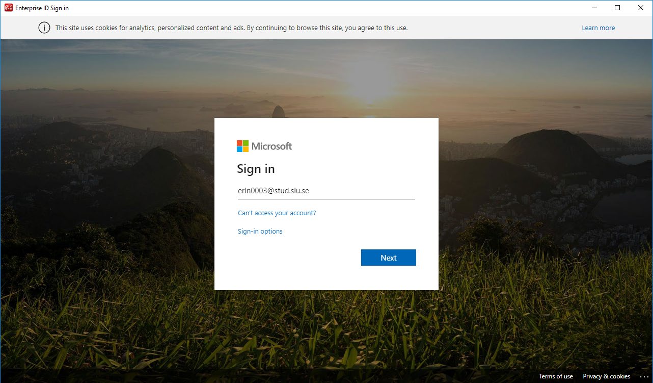 Skärmklipp som visar hur du aktiverar Adobe-kontot