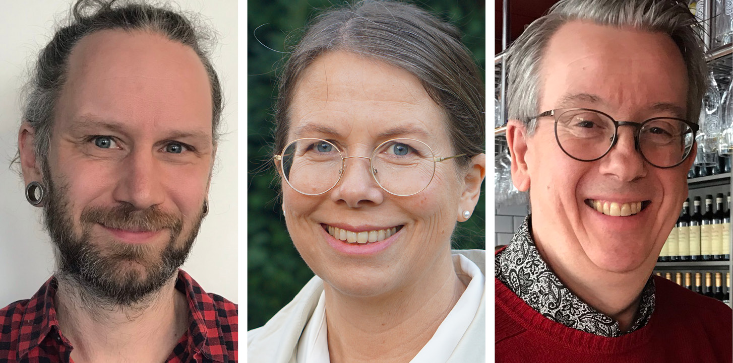 Två män och en kvinna. Foto.