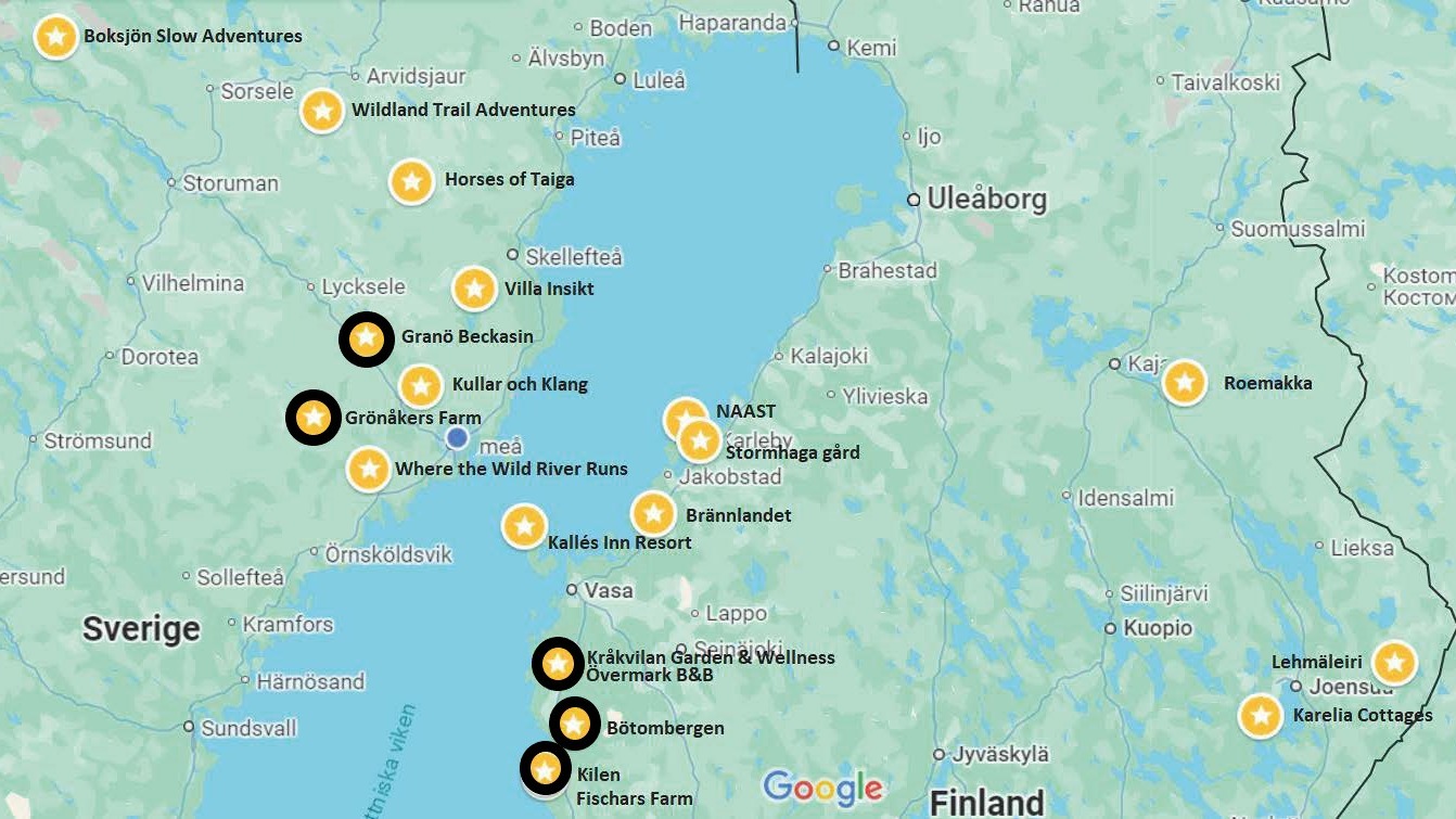 Map with visited companies