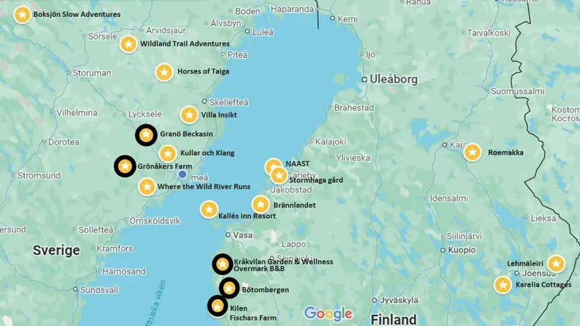 Map with visited companies