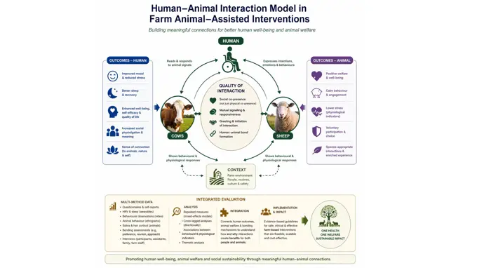 A visual overview of what the project is about. Human-Animal lnteraction Model in Farm Animal-Assisted Interventions.