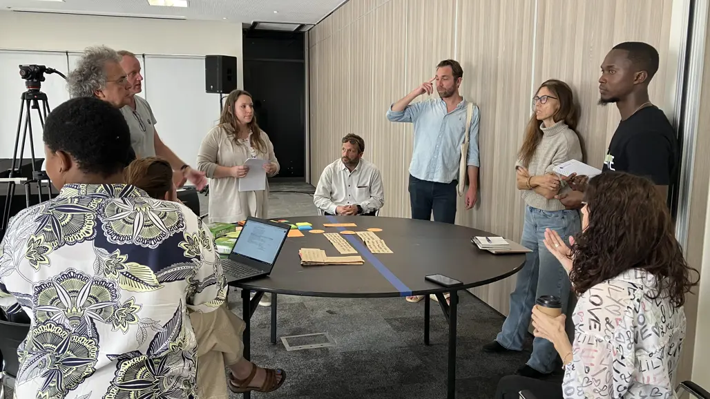 Participants discussing during Science Policy lab in Cape Town.