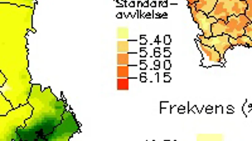 Urklipp ur medelvärdeskarta med kriging