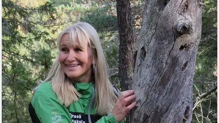 Guiden Martina Kiibus berättar om allt levande som finns i ett dött träd.