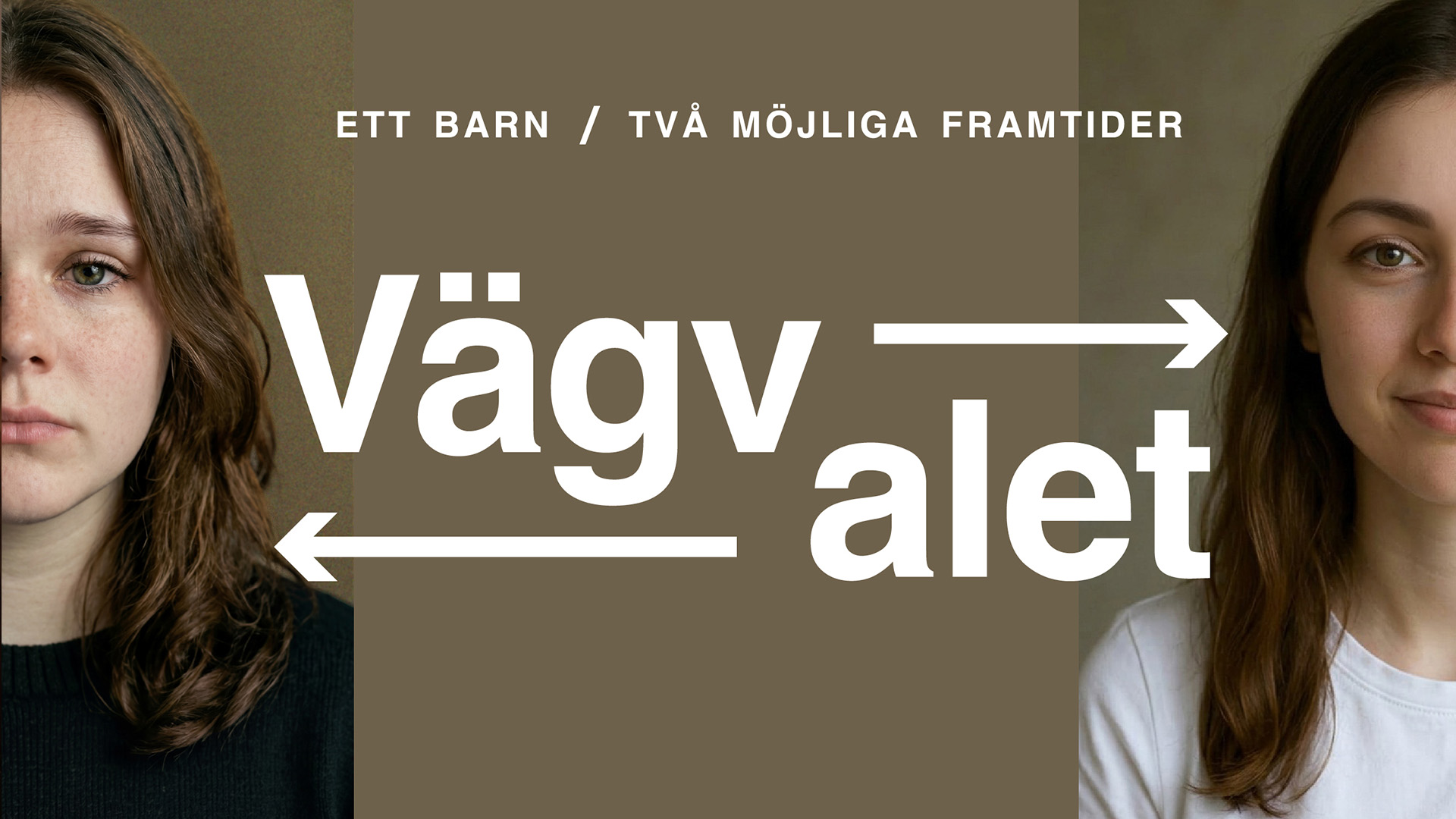 Ansiktena på två flickor. Den ena ser frisk och glad ut, den andra trött och blek. Ai-genererat foto.