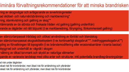Matris från policy brief om rekommendationer. Bild.