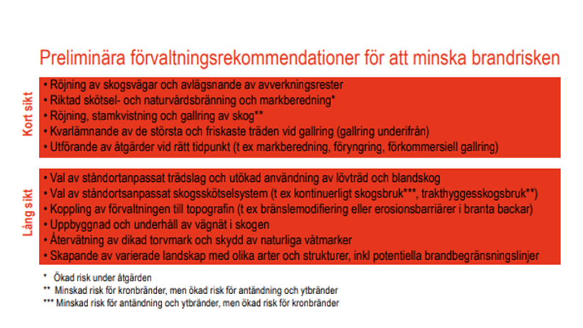 Matris över rekommendationer. Bild.