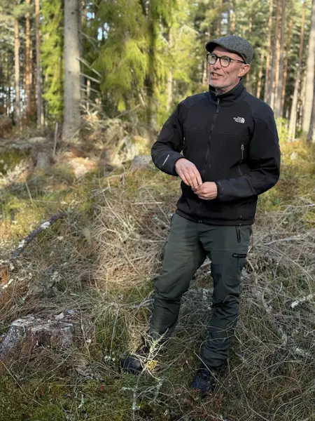 A man in the forest.