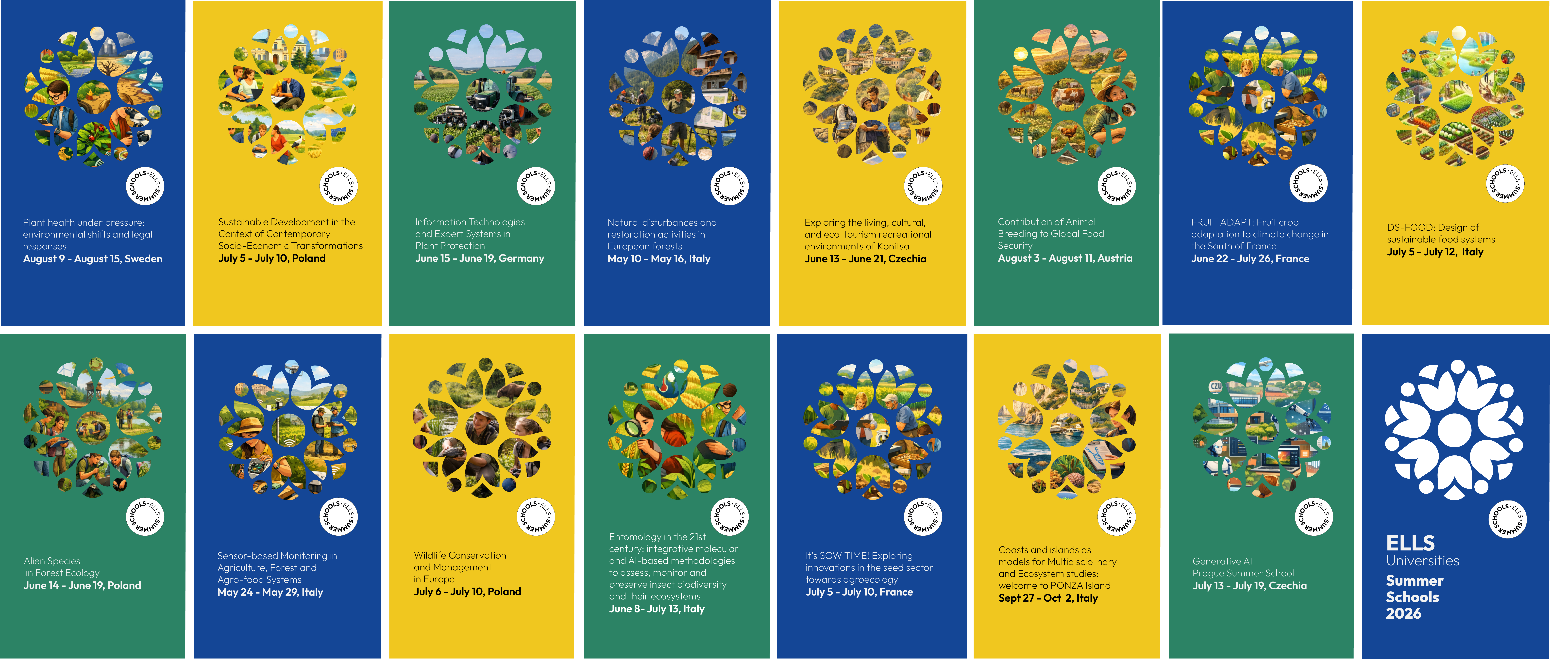 Kollage över ELLS summer courser