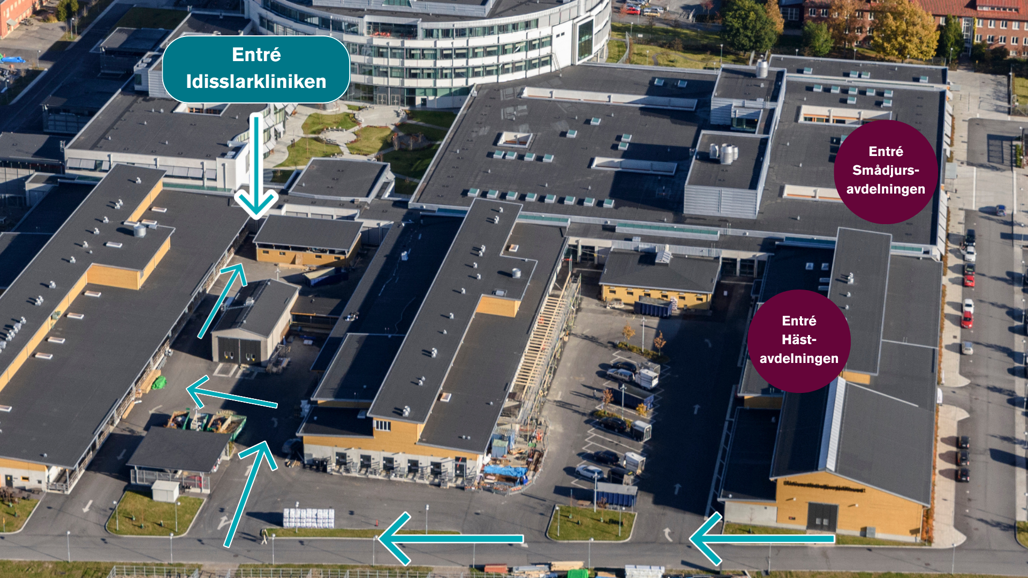 Flygbild över byggnader.