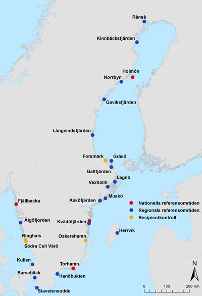 Karta över provfiskeområden