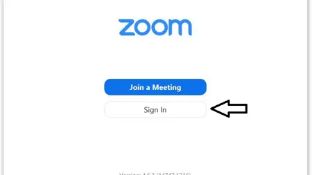 Screenshot of Zoom - Log in