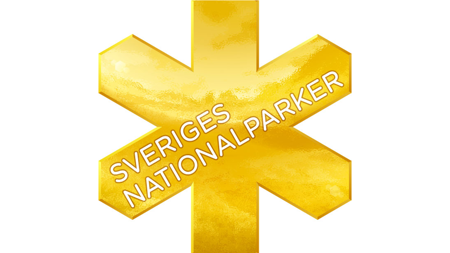 Illustration med guldstjärna för Sveriges nationalparker