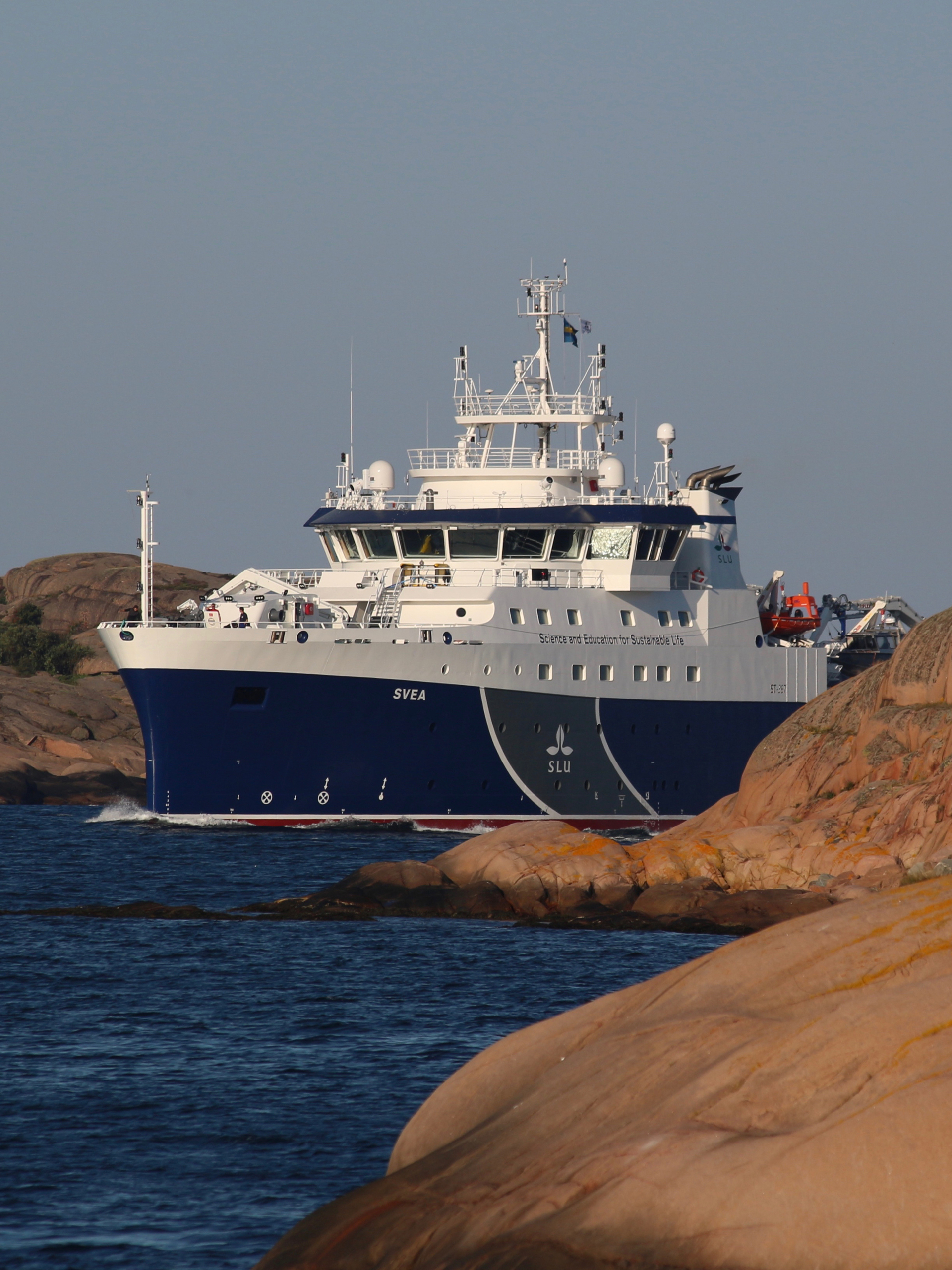 Forskningsfartyget R/V Svea på väg till hemmahamnen Lysekil. Foto: Hans C Nilsson, SLU