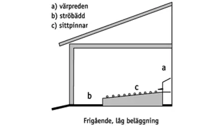 Inredning i lösdrift. Illustration av Ragnar Tauson.
