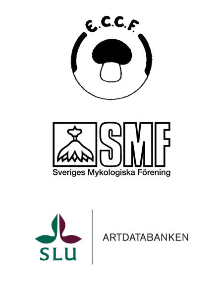 Logotypes for ECCF, SMF and SLU Swedish Species Information Centre