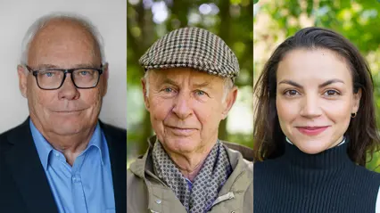 Portraits of Göran Sandberg, Mårten Carlsson and Mariana Braga.