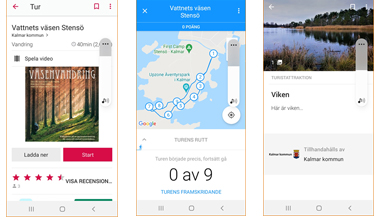 Skärmdumpar från app