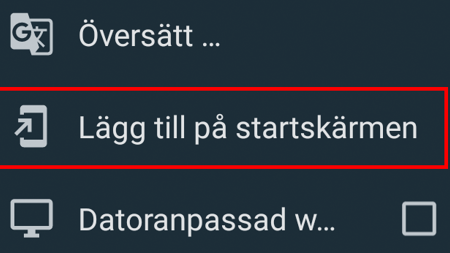 Skärmbild som visar steg i inställning. Bild.