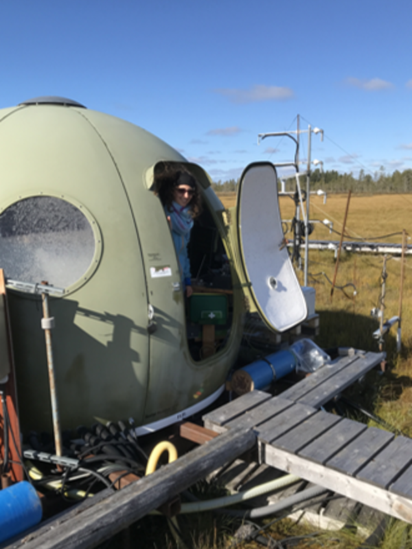 In the “Igloo”, measurements are registered and monitored. It is also a place to take shelter in bad weather. “Fortunately I never had to spend the night in here”, says Antonia.