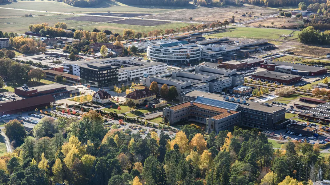 Air view of SLU's campus in Uppsala.