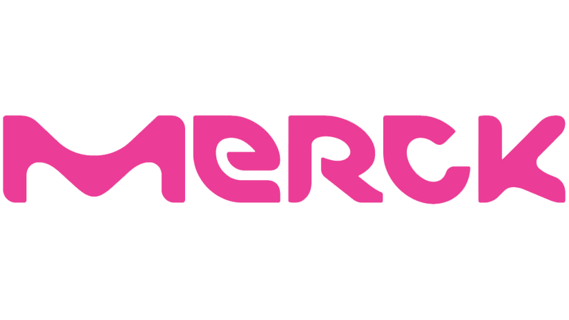 The text "Merck". Logotype.