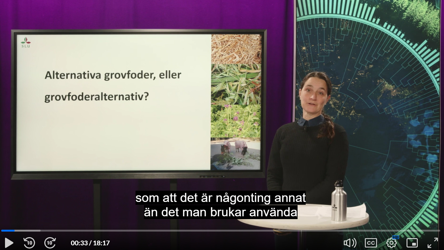 Skärmdump från en inspelad föreläsning med Cecilia Müller, SLU.